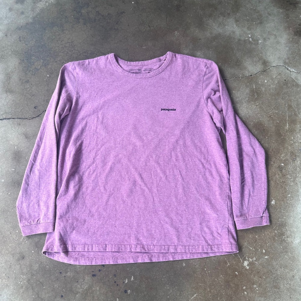 Patagonia Responsibili-Tee Womens XL Pink Excellent Long Sleeve P-6 Logo Shirt